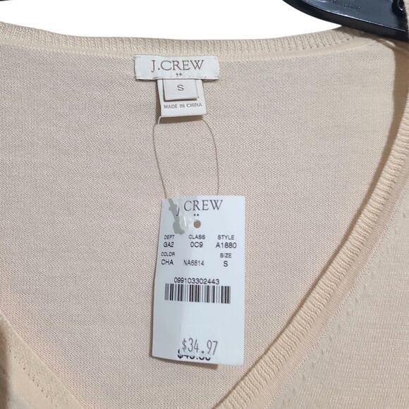 J. Crew Factory Cotton V-Neck Sweater Ivory Size Small NWT - Picture 3 of 4